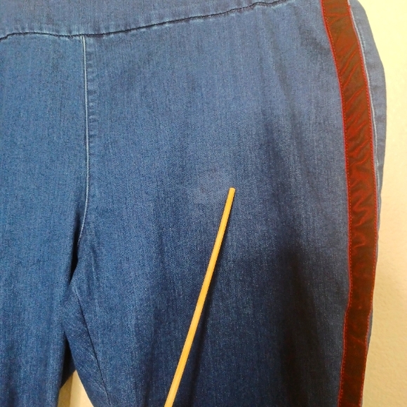 Charter Club Womens Plus Size 24W Blue   Red Velvet Trim Cambridge Slim Pants - Picture 5 of 12